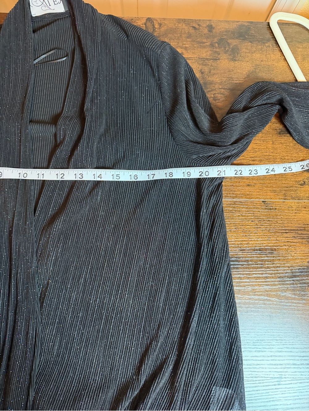 Alex Evenings Black Glitter Pleated Tank & Open Cardigan 2-Piece Set Women’s NWT - Picture 5 of 12
